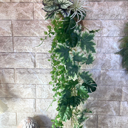 光触媒　人工観葉植物　ウォールグリーン　フェイクグリーン　壁掛け麻モンステラ 2枚目の画像