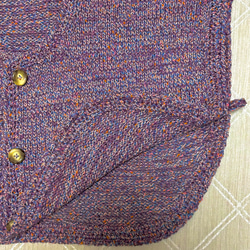 あったかケープ　手編み　ニット　ボレロ　カーディガン　ケープ　薄黄　紫 11枚目の画像