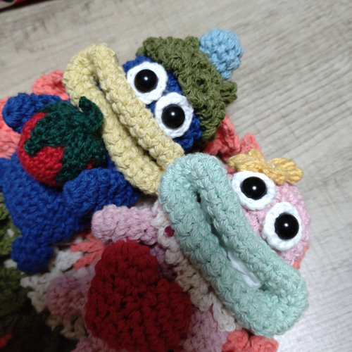 受注制作 パクパクモンスター 小さめキーケース リップケース セット