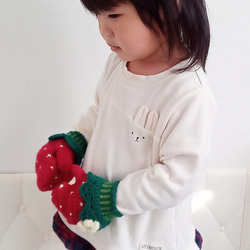 苺のミトン　キッズ　S　《送料無料》 5枚目の画像