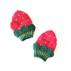 苺のミトン　キッズ　S　《送料無料》 2枚目の画像