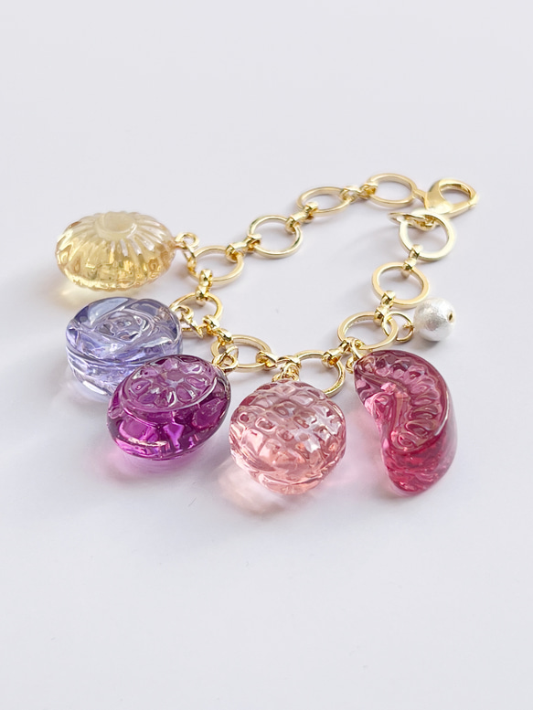 レジン キーホルダー チャーム ミズイロページ レジンのドロップキーホルダー バッグチャーム 『暖』 バッグ