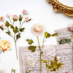 SALE! お花のフレークシール 10枚 forever rose [AZ024] シール