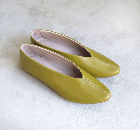 【沉穩配色】日本鶯綠真皮高跟鞋❄︎日本製❄︎ 第6張的照片