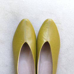 【沉穩配色】日本鶯綠真皮高跟鞋❄︎日本製❄︎ 第5張的照片