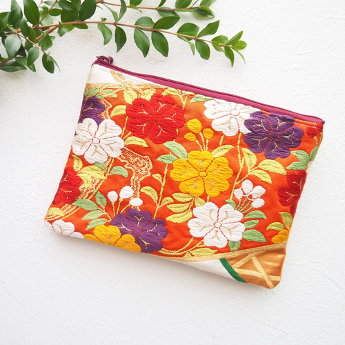 西陣織】着物帯リメイク✧*ポーチ（縁起もの/一点物/伝統工芸/京都西陣