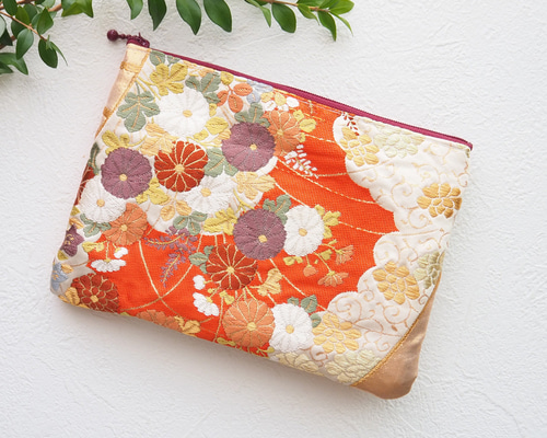 西陣織】着物帯リメイク✧*ポーチ（縁起もの/一点物/伝統工芸/京都西陣