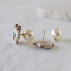 【クリスマス限定】選べる猫とパールキャッチ ピアス/ノンホール 7枚目の画像