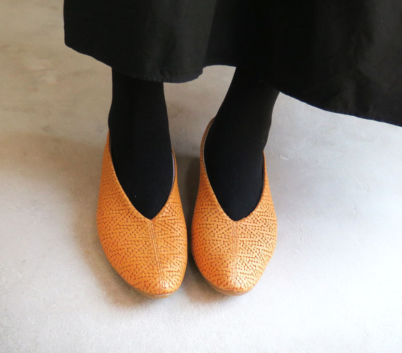 【人字款】駝色縫線真皮高跟鞋❄︎日本製❄︎ 第2張的照片