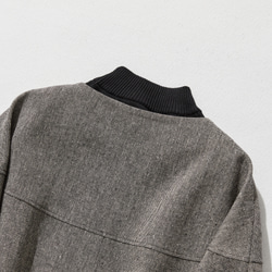 ★即納★大人気のヴィンテージ風柄　秋冬厚てワンピース　ゆったり　裏地付き 薄茶色 221002-4 10枚目の画像