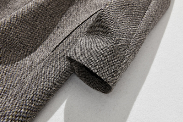 ★即納★大人気のヴィンテージ風柄　秋冬厚てワンピース　ゆったり　裏地付き 薄茶色 221002-4 7枚目の画像