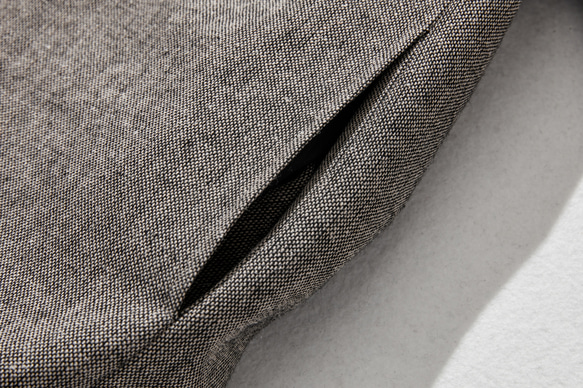 ★即納★大人気のヴィンテージ風柄　秋冬厚てワンピース　ゆったり　裏地付き 薄茶色 221002-4 8枚目の画像