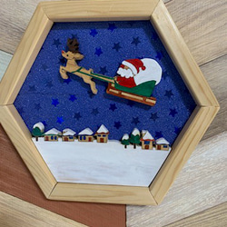 木製クリスマス飾り（サンタ＆トナカイ） 1枚目の画像