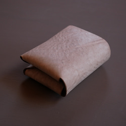イタリアンレザーで作った【コンパクトな二つ折り！レザーミニウォレット：gray】革 ミニ財布  グレー 3枚目の画像