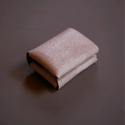 イタリアンレザーで作った【コンパクトな二つ折り！レザーミニウォレット：gray】革 ミニ財布  グレー 1枚目の画像
