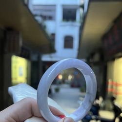 天然紫翡翠手鐲 Naturla typeA purple jade bangle 第4張的照片