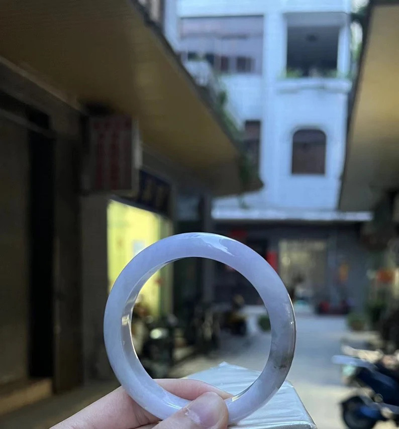 天然紫翡翠ブレスレットNaturla typeA紫翡翠バングル バングル・リスト