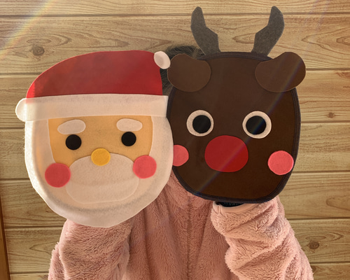 ちー様オーダー品　クリスマスツリー　サンタクロース　パクパクパペット　人形劇 a003_2.jpg