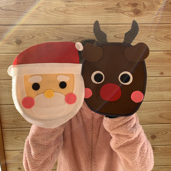 ちー様オーダー品　クリスマスツリー　サンタクロース　パクパクパペット　人形劇 4516344077739v_1.jpg