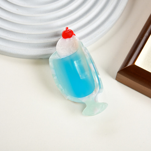 クリームソーダ☆ベビーヘアクリップヘアゴムハンドメイド