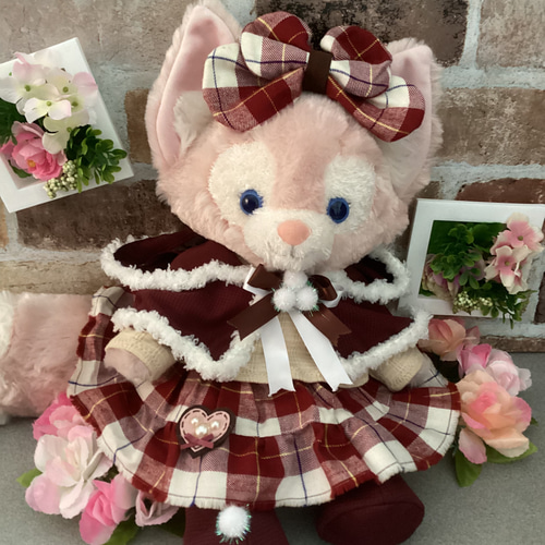 リーナベルSサイズ☆ コスチューム☆赤チェック7点セット☆ボア付き