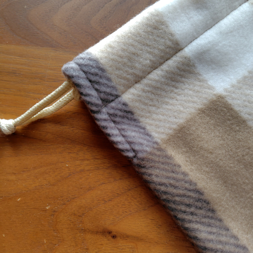 湯たんぽカバー ハンドメイド チェック柄 茶色 フリース あたたかい