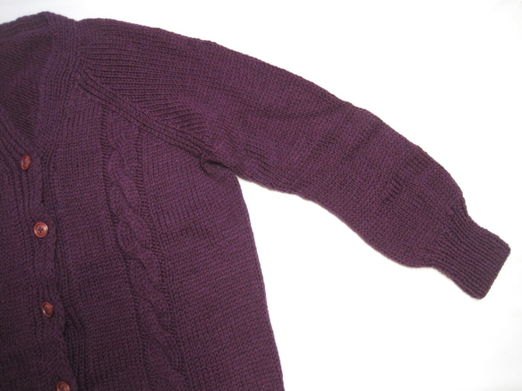 カーディガン　ウール100％手編みなのに安価 KS134 9枚目の画像