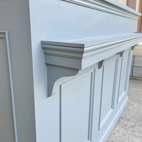 美容室L字カウンター（W1500グレー） エステサロンレジ