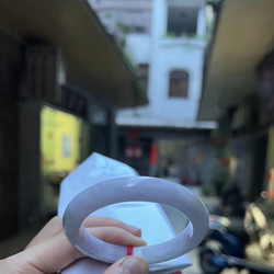 Natural typeA purple jade bangle 天然紫翡翠手鐲 第1張的照片