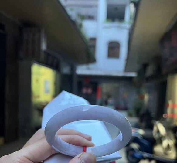 Natural typeA purple jade bangle 天然紫翡翠手鐲 第1張的照片