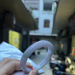 Natural typeA purple jade bangle 天然紫翡翠手鐲 第4張的照片