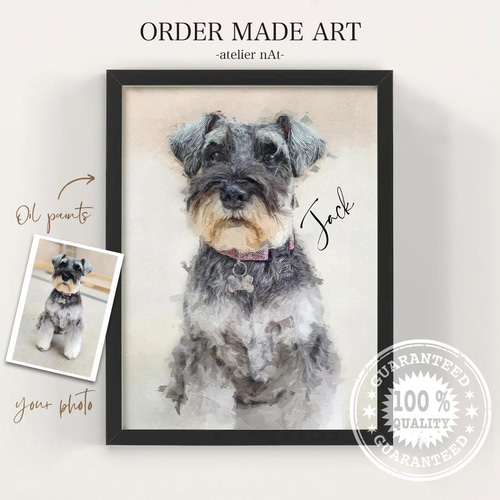 DOG-D// 犬 絵画 キャンバス アクリル アートパネル シュナウザー 子犬 