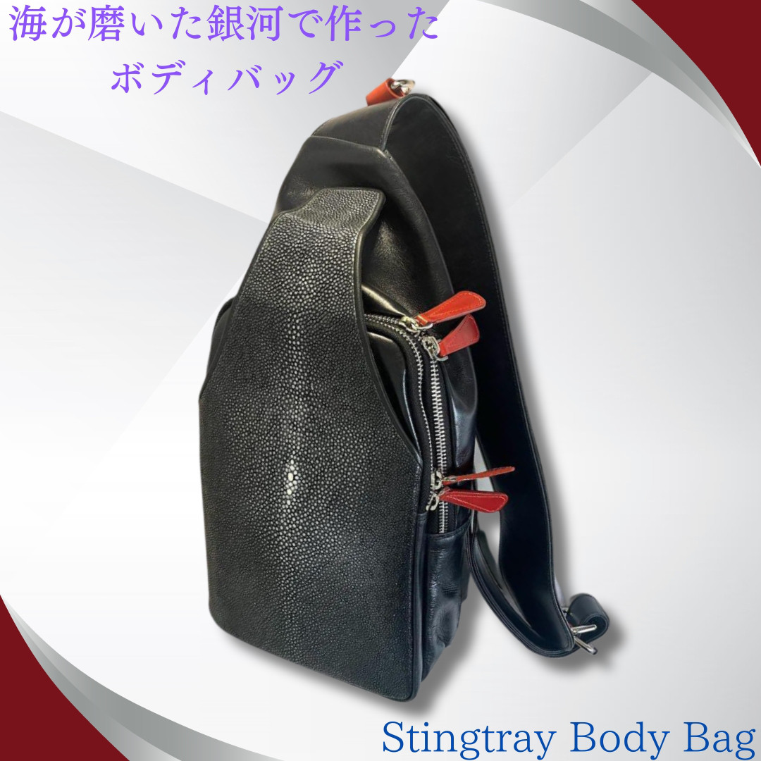 海が磨いた銀河 光沢 高級 スティングレー エイ革 ガルーシャ