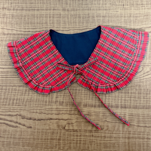 タータンチェックフェイクカラー 付け襟 タータンチェックつけ襟