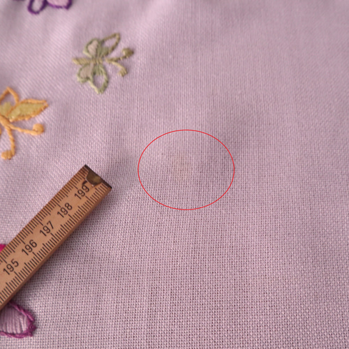 フランスの手仕事/カラフルな蝶々の手刺繍 生地・テーブルクロス(未