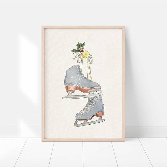 スケート靴のポスター / i1608 /  くつ下やツリー　リースやガーランドなど　インテリアポスター 6枚目の画像
