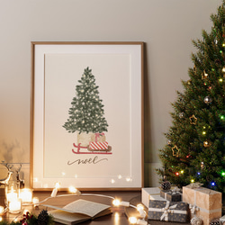 クリスマスツリーのポスター / i1606 /  くつ下やツリー　リースやガーランドなど　インテリアポスター 1枚目の画像