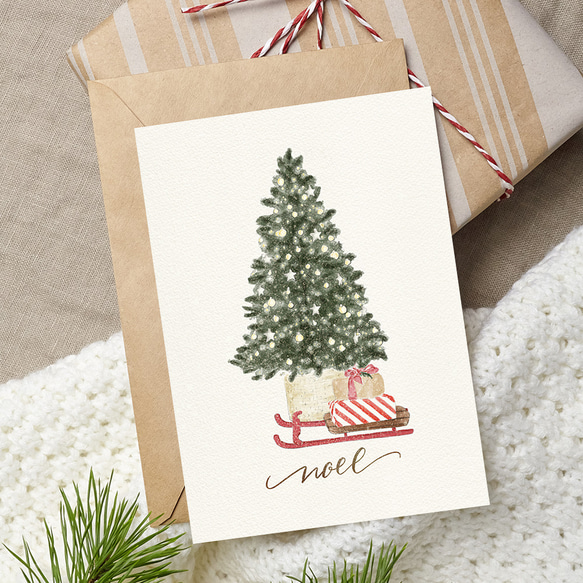 クリスマスツリーのポスター / i1606 /  くつ下やツリー　リースやガーランドなど　インテリアポスター 4枚目の画像