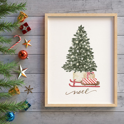 クリスマスツリーのポスター / i1606 /  くつ下やツリー　リースやガーランドなど　インテリアポスター 2枚目の画像