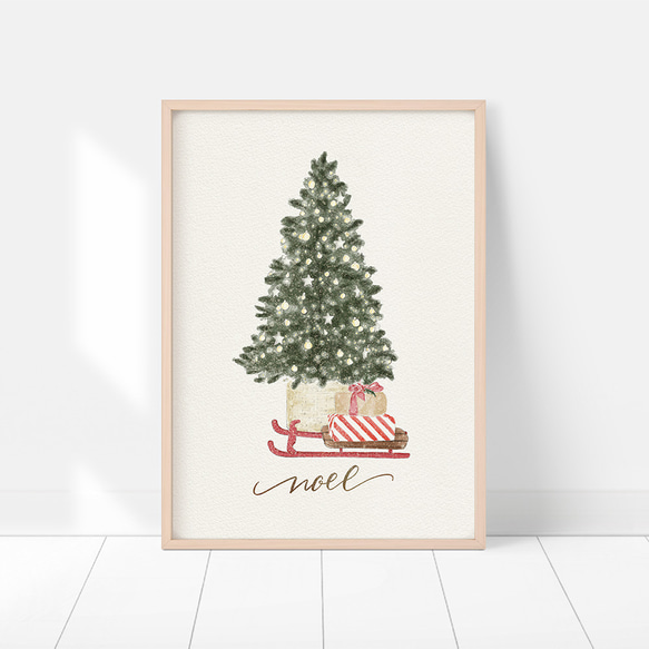 クリスマスツリーのポスター / i1606 /  くつ下やツリー　リースやガーランドなど　インテリアポスター 6枚目の画像