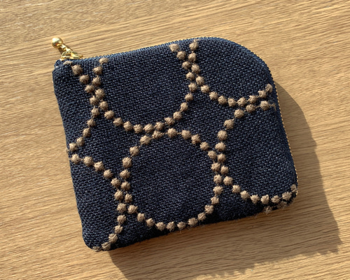 ミナペルホネン タンバリン ネイビー カーキ ミニ財布 コインケース