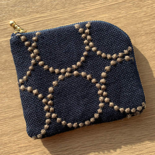 ミナペルホネン タンバリン ネイビー カーキ ミニ財布 コインケース