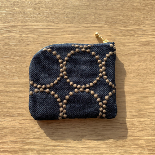 ミナペルホネン タンバリン ネイビー カーキ ミニ財布 コインケース