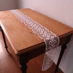 フランスの手仕事/手編みフィレレースのテーブル装飾 (ヴィンテージ クロッシェ) 3枚目の画像