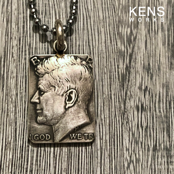 USAフランクリンハーフダラー銀貨丸カン極太シルバー925ドッグタグ