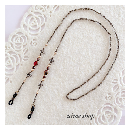 ラスト1本»【特集掲載作品】ガーネット色チェコビーズ＆SWAROVSKIの