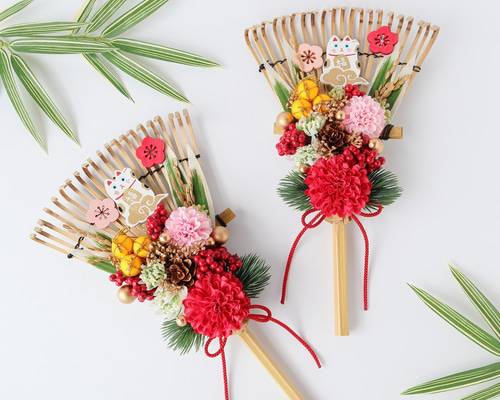 お正月飾り、熊手　猫ちゃんの七福神　　『無病息災』『開運招福』 錦彩七福神招き猫(12号)の商品ページ｜卸・仕入れサイト