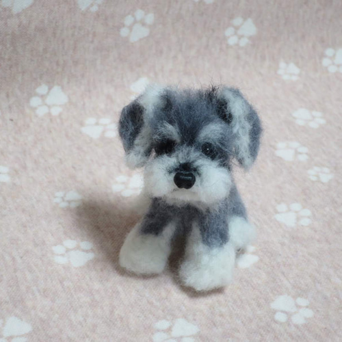 羊毛フェルト 犬 ミニチュアシュナウザー 置物 羊毛フェルト 羊毛フェルト 犬 ミニチュアシュナウザー 置物 羊毛フェルト