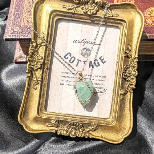 天然石×スターリングシルバー　ネックレス　フローライト　作家物　京都 天然石×スターリングシルバー ネックレス フローライト 作家物 京都