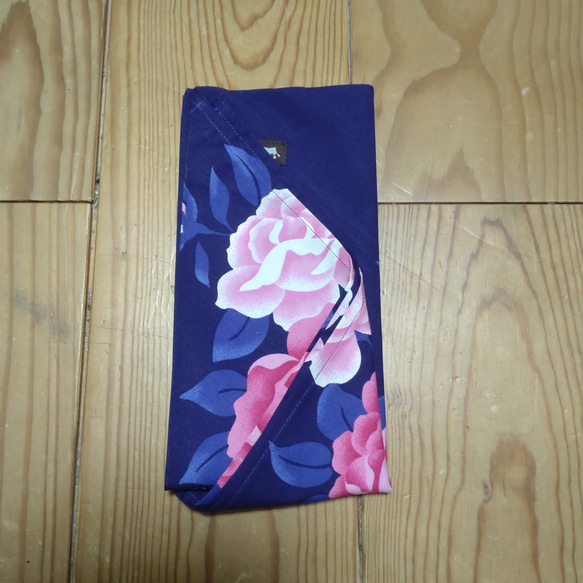 あずま袋  畳むとポケットティッシュサイズに❗紺 7枚目の画像